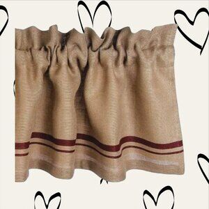 ⭐ Love Offers! New Raghu Home Red Wheat Burlap Valance Lined 72" x 15.5"